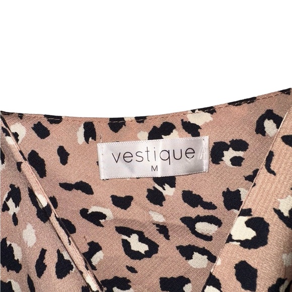 VESTIQUE Slip Style Dress Leopard Size Medium - Picture 3 of 4
